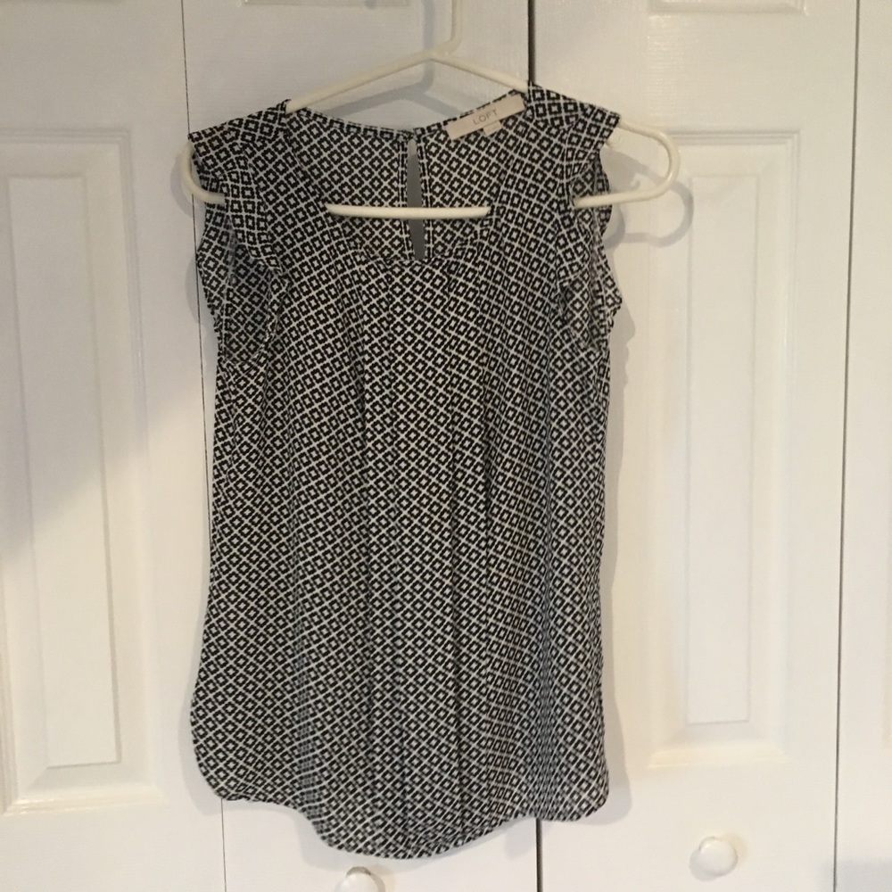 Loft black and white blouse